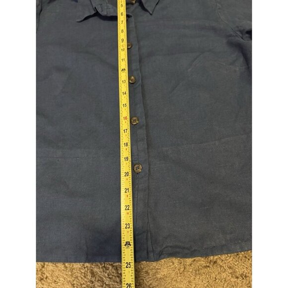 HARVE BENARD Linen Navy Top & Pant Set Resort Wear Minimalist Travel Beach XL - Picture 12 of 15